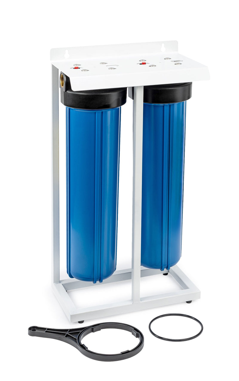 TREVOLI - Big Blue Jumbo Water Filtration-Filter Housing Twin Set- 20"