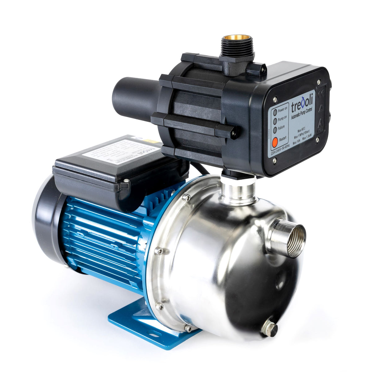 TREVOLI - BJZ100 - Stainless Steel Jet Pump for Medium/Large Home - 1 HP