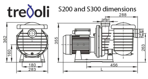 TREVOLI - S150B - Swimming Pool Pump - 750 watt - 1 HP