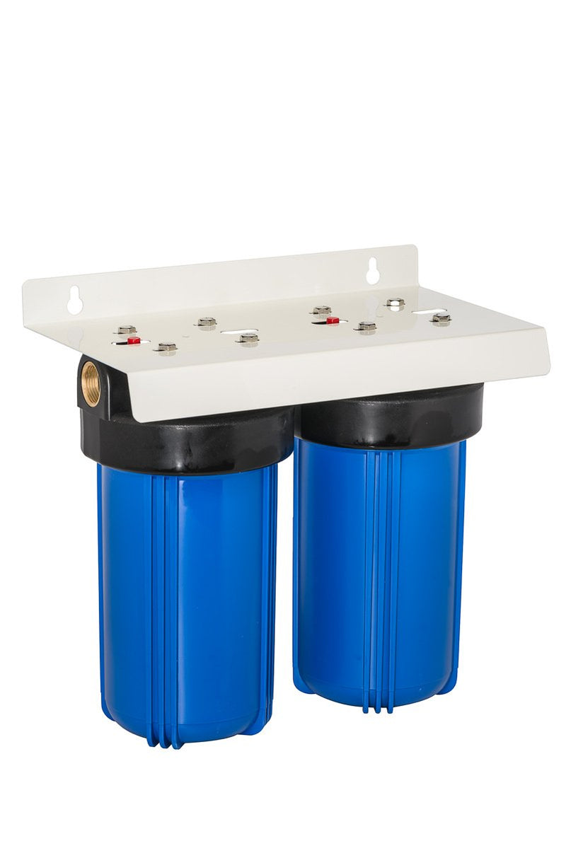 TREVOLI - Big Blue Jumbo Water Filtration Housing Twin Set- 10"